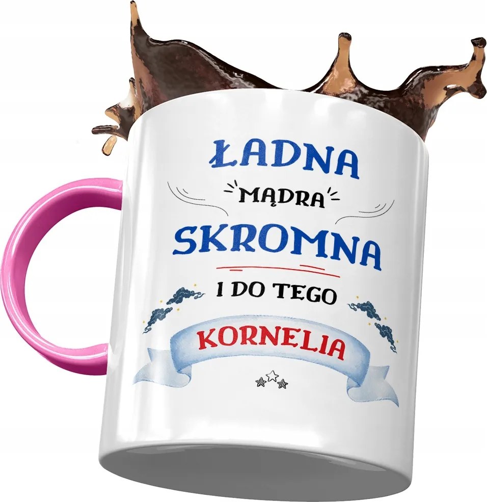 Rózsaszín Bögre Kornélia Barátnőknek Ajándék Nyomtatott Fotóval