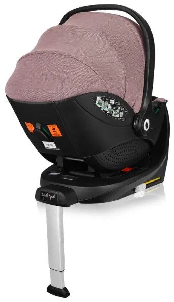 Lionelo - Forgatható autósülés alappal MOXIE SET i-Size 40-87 cm rózsaszín-mályva
