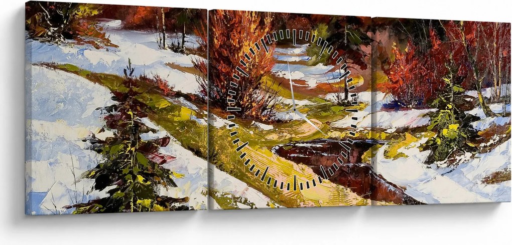 Kép - A tavasz érkezése (órával) (90x30 cm)