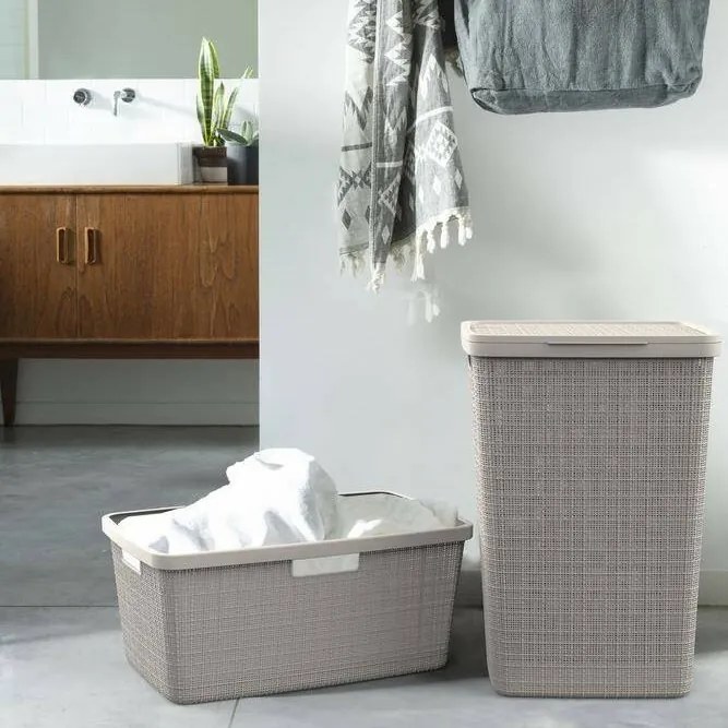 Curver szennyeskosár Jute 58 l, taupe