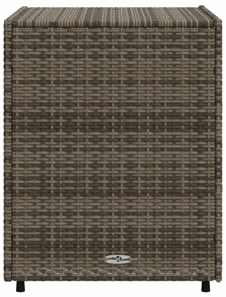 szürke polyrattan kerti tárolószekrény 55 x 59 x 69 cm
