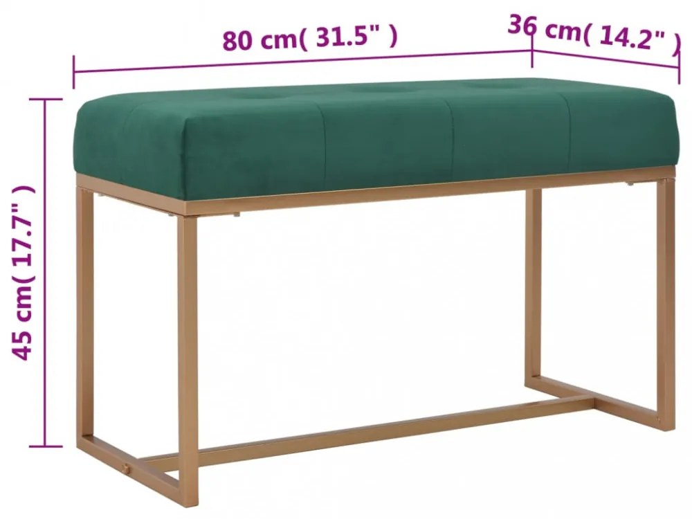 zöld bársonypad 80 cm