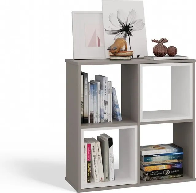 Malax 2x2 polc, 74x75x30 cm, agyag színű