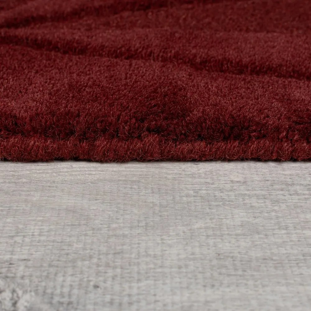 Borvörös kézi szövésű gyapjú szőnyeg 200x290 cm Shard Red – Flair Rugs
