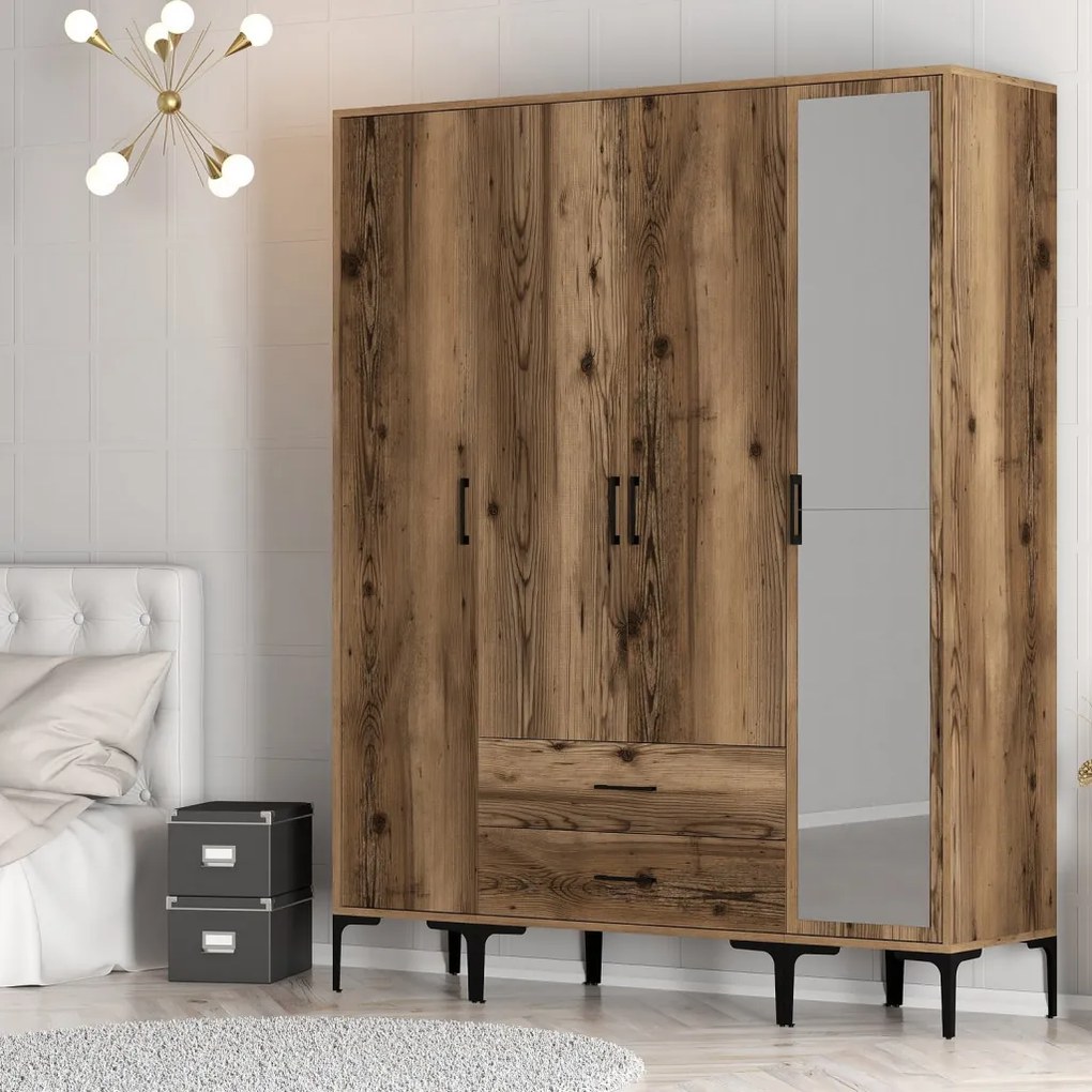 Kumsal gardróbszekrény, dió, 160 cm – TR845HCT5497