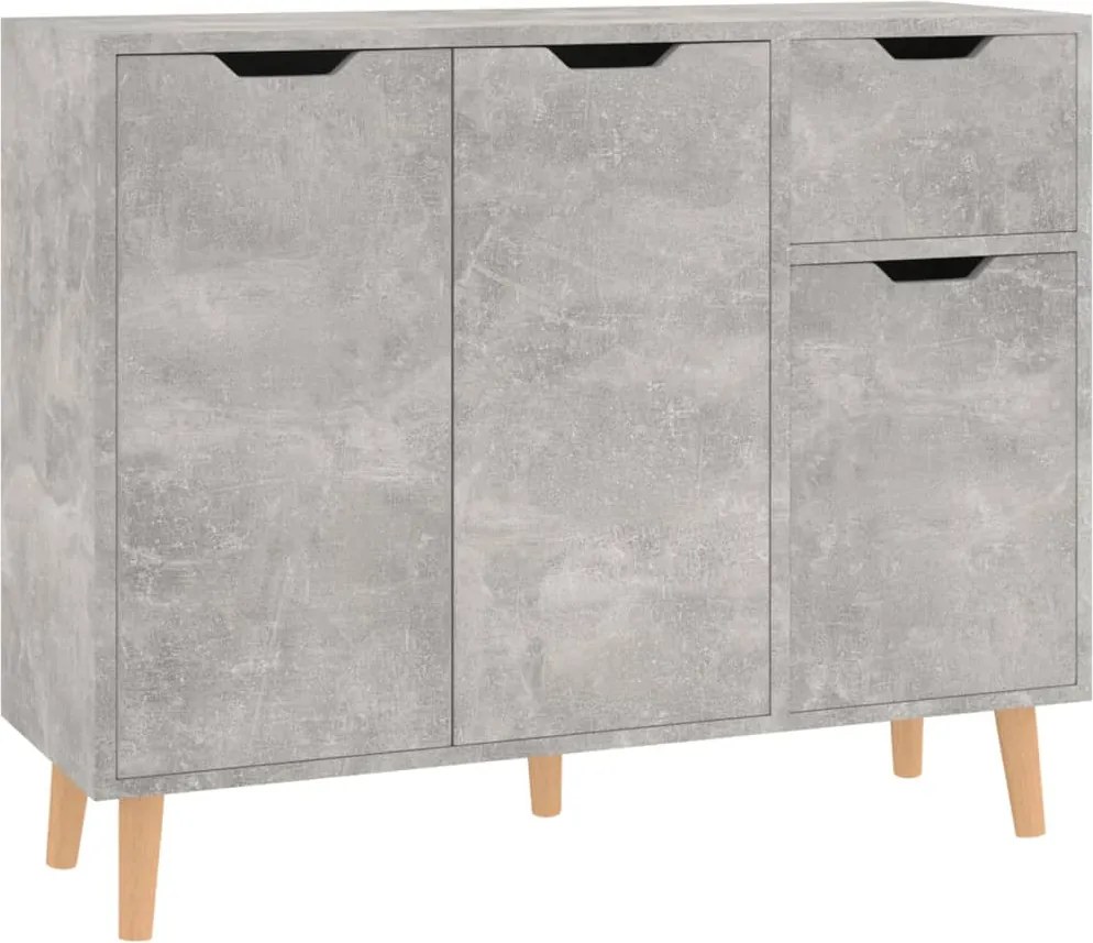 vidaXL betonszürke szerelt fa tálalószekrény 90 x 30 x 72 cm