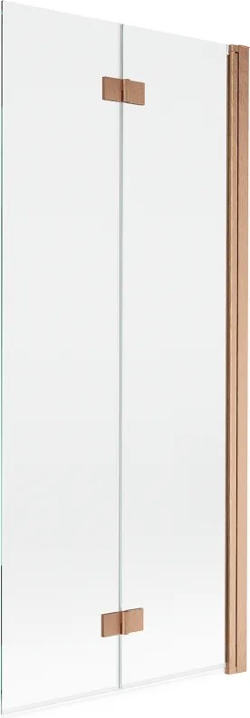 Mexen Mist 2-szárnyú jobbos zuhanyfal 80 x 150 cm, átlátszó, kefélt réz - 8A9-080-002-65-00-P