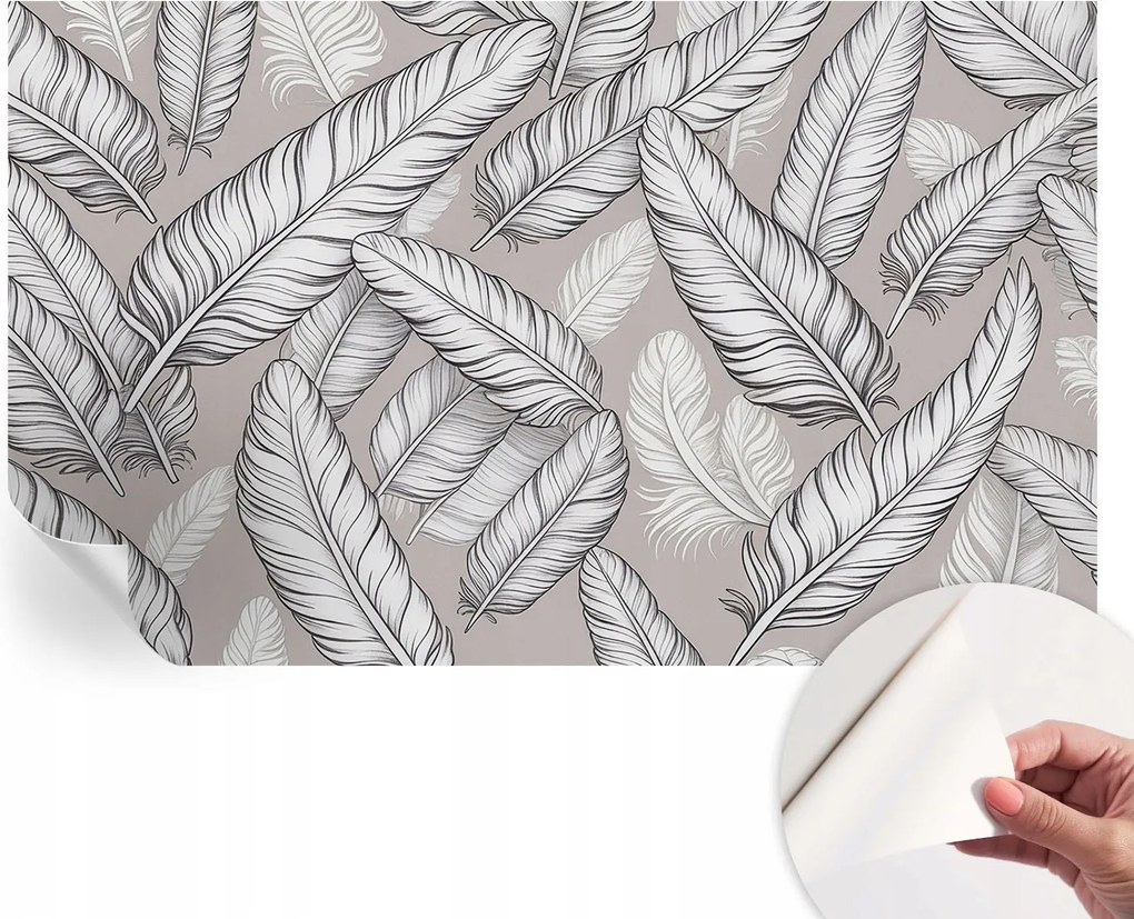Fotótapéta Fali tapéta Hálószobába és Nappaliba Finom tollak 416x254 cm