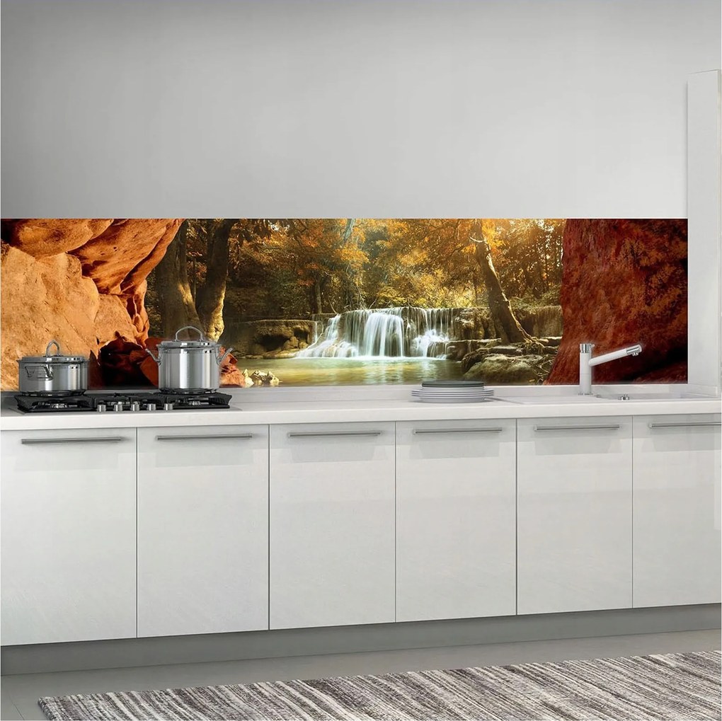 Flizelin fotótapéta Barlang Vízesés Őszi erdő 250x60 +ragasztó