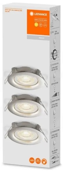 Ledvance - 3 darabos szett: SIMPLE dimmelhető beépíthető LED lámpatest LED/4,9W/230V