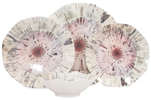 24 darabos színes porcelán étkészlet