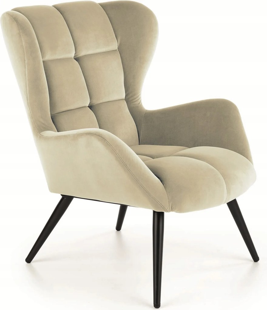 Pihenőszék velúr bézs, kényelmes a hálószoba nappaliba Tyrion
