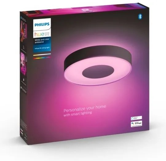 Philips Hue RGB dimmelhető LED mennyezeti lámpa, 33,5 W/230 V, átm. 381 mm, fekete