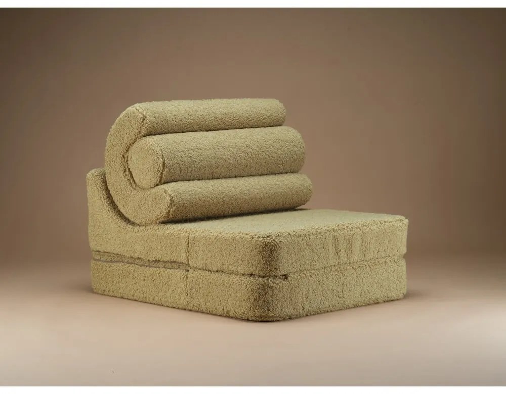 Zöld buklé gyerek fotel Flipster – Wigiwama