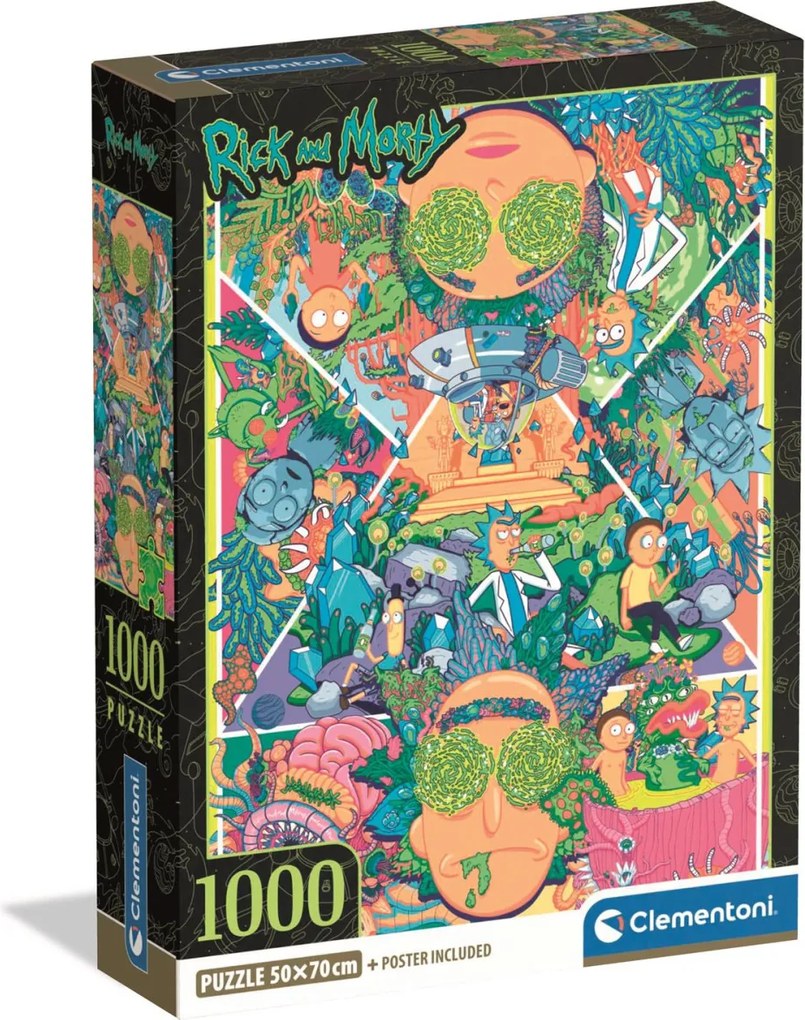 Rick and Morty Cosmic Dimension 1000 db-os Compact puzzle Clementoni
