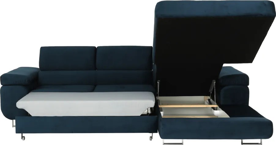 Sarokülőgarnitúra, kék, jobbos kivitel, AMARETA