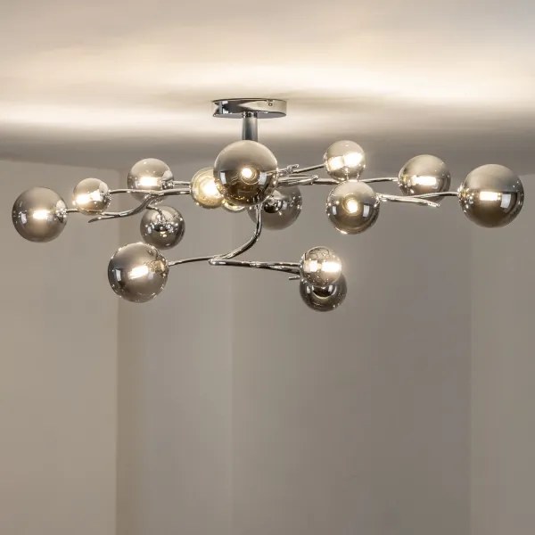 Brilagi - LED Felületre szerelhető csillár MISTEL 15xG9/3W/230V fényezett króm/füstös