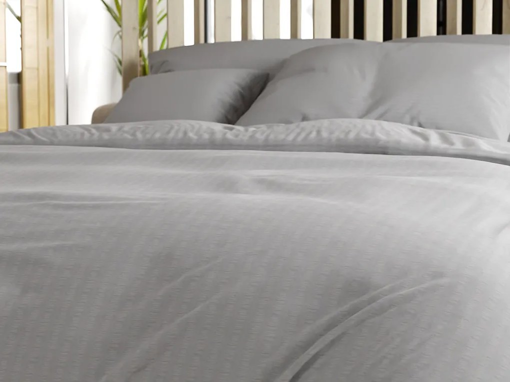 Pamut ágynemű krepp hatással LUXERA világosszürke hotel zseb II. osztály Ágyneműhuzat mérete: 70 x 90 cm | 140 x 200 cm