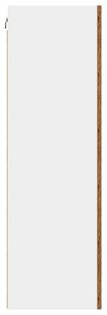 Függő szekrény Riga Régi fa és fehér 50 x 31 x 100 cm Faanyag