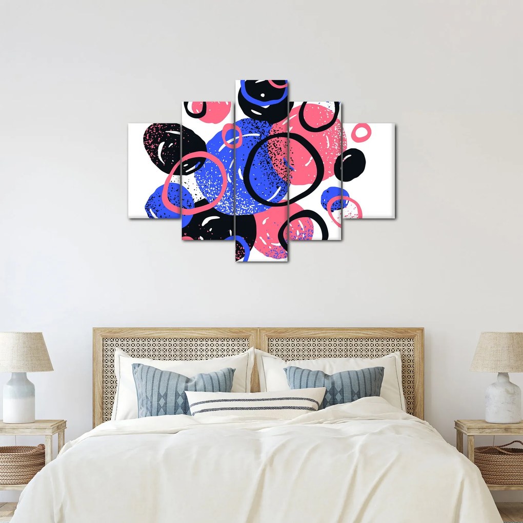 Kép - Motívum élénk színű körökkel (150x105 cm)