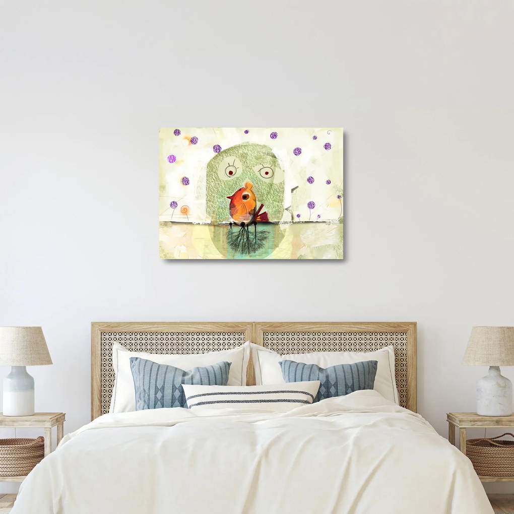 Kép - Egy madár lelke (üvegen) (70x50 cm)