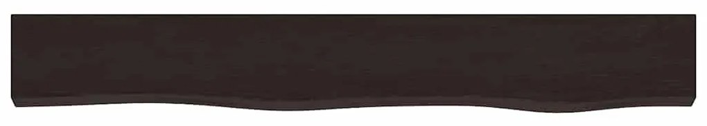 sötétbarna kezelt tömör tölgyfa fali polc 80x10x4 cm