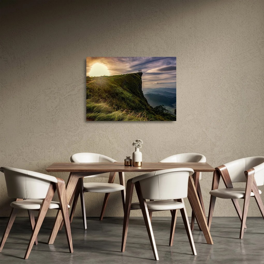 Egy nő képe a sziklán (üvegen) (70x50 cm)