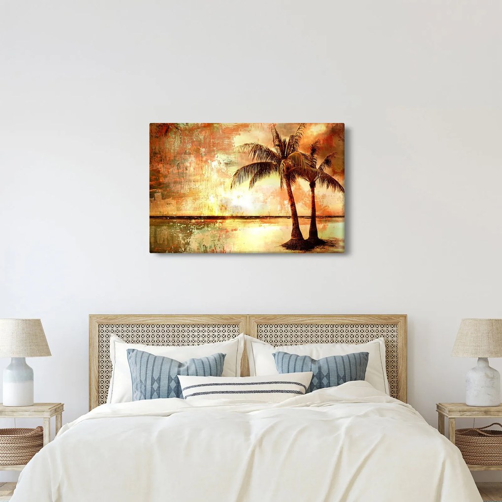 Kép - pálmafák a tengerparton (90x60 cm)
