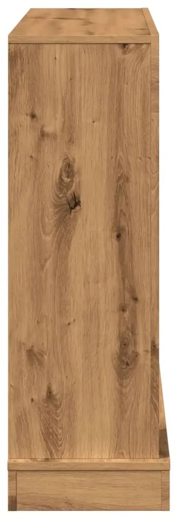 kézműves tölgy színű szerelt fa kandallóburkolat 100x30x87,5 cm