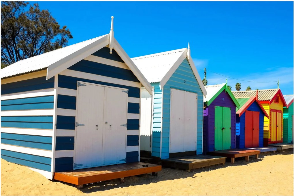 Kép - Brighton Beach, Melbourne, Ausztrália (90x60 cm)