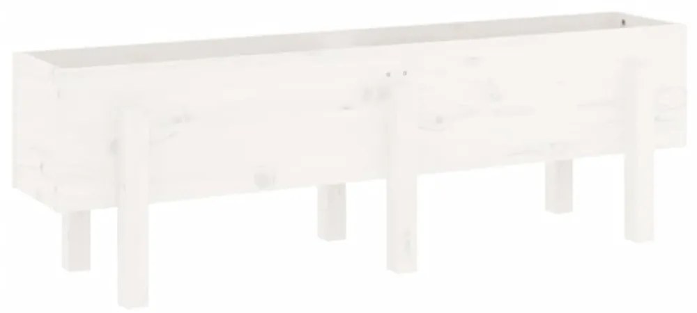 fehér tömör fenyőfa kerti magaságyás 121 x 30 x 38 cm