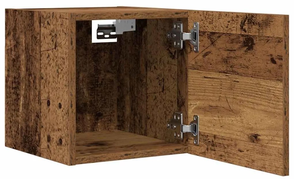 2 db antik fa színű falra szerelhető TV-szekrény 30,5x30x30 cm