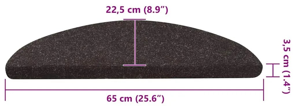 20 db fekete öntapadó lépcsőszőnyeg 65 x 22,5 x 3,5 cm