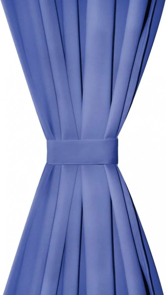 2 db kék sötétítőfüggöny fém függönykarikákkal 135 x 175 cm