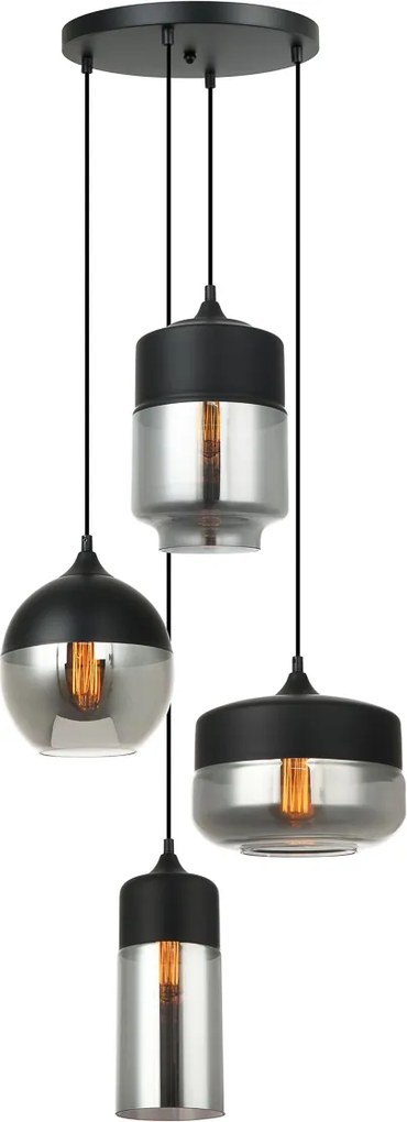 Italux Modern Függeszték Molina Fekete ITXMDM-4364/4 BK+SG