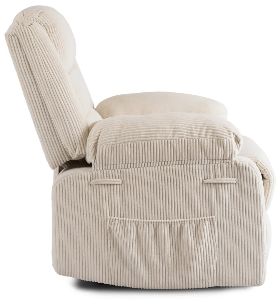 Relaxfotel Bézs Kordbársony Kárpittal. Arturo