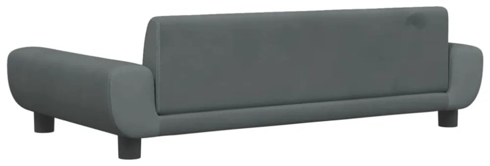 sötétszürke bársony gyerekkanapé 100 x 45 x 33 cm