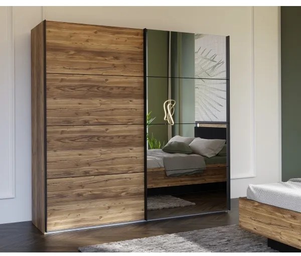 OREN gardróbszekrény tükörrel 220x210 cm artisan tölgy