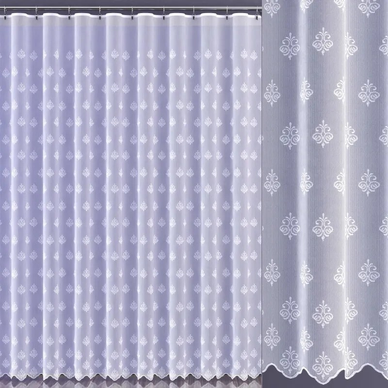 Gyönyörű klasszikus hímzett enzo függöny fehér 300 cm magas