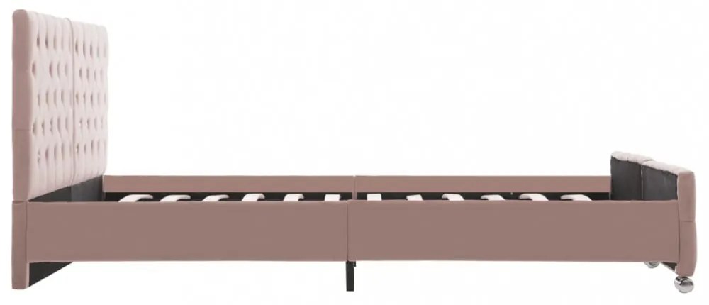 rózsaszín bársony ágykeret 180 x 200 cm
