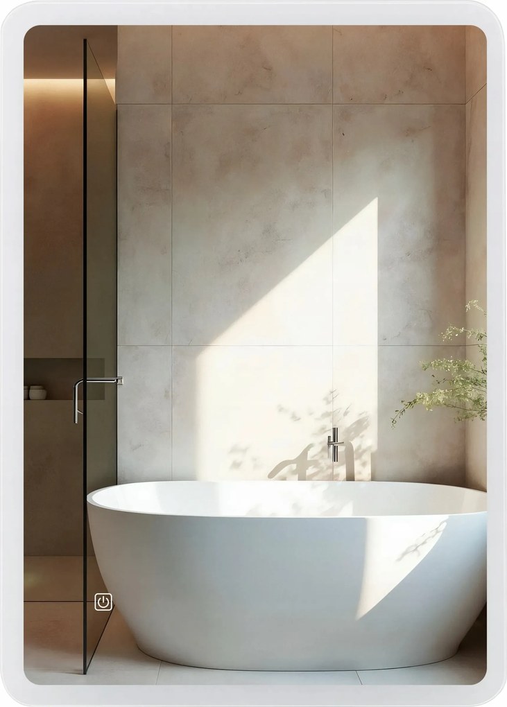 Balneo Led-es Megvilágított Tükör 60x100 cm Fürdőszobai Téglalap Alakú Lumin