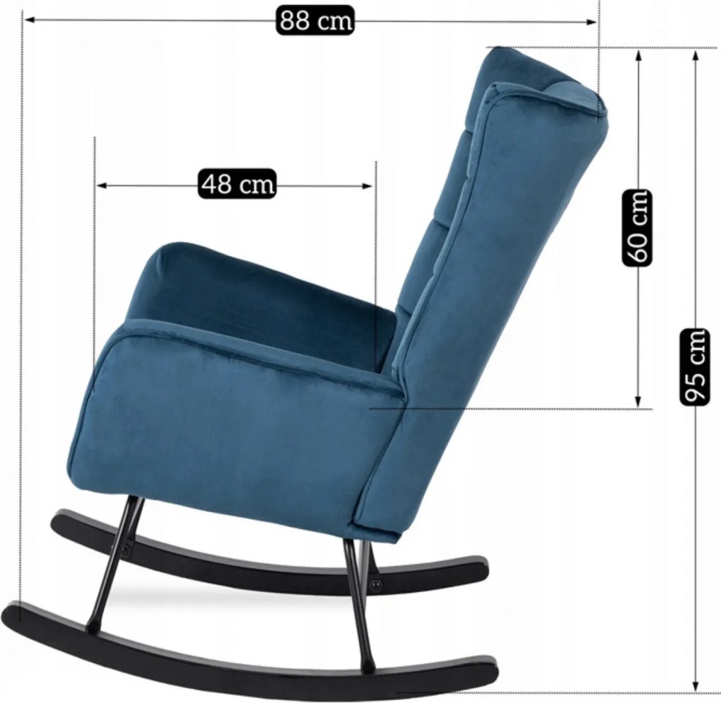 Hintafotel sötétkék bársony kárpittal – JACKSON