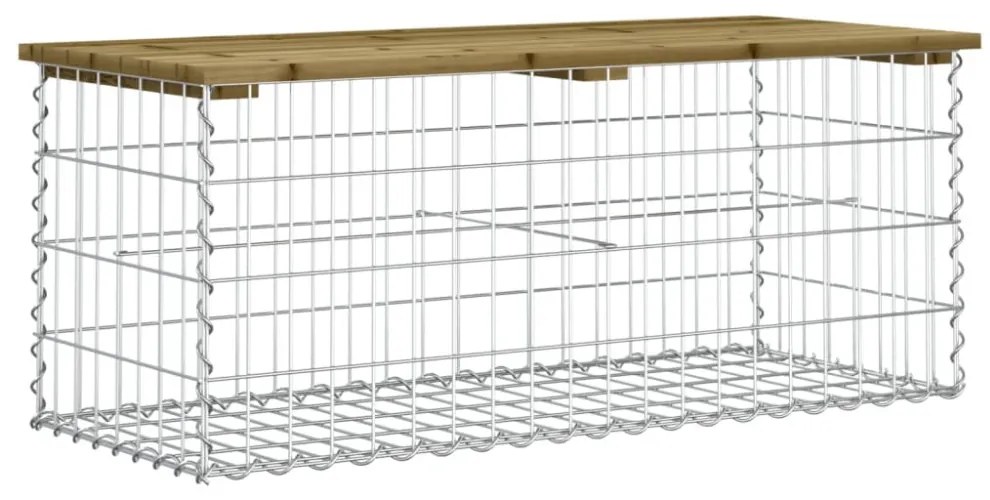impregnált fenyőfa gabion kerti pad 103 x 44 x 42 cm
