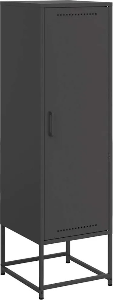 vidaXL fekete acél magasszekrény 36 x 39 x 123 cm