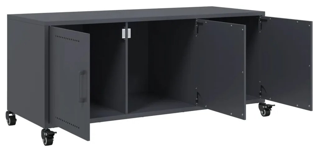 antracitszürke acél TV-szekrény 100,5 x 39 x 43,5 cm