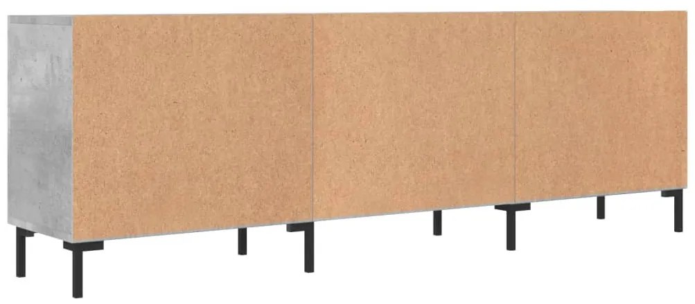 betonszürke szerelt fa TV-szekrény 150 x 30 x 50 cm