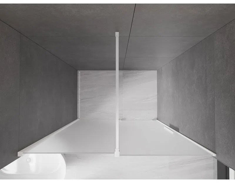 Mexen Velar, tolózuhanyajtó nyitáshoz 140 cm, 8 mm-es matt üveg, fehér matt, 871-140-000-31-20
