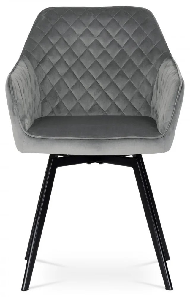 SCAUN MODERN PIVOTANT CU TAPIȚERIE DIN CATIFEA GRI DCH-425
