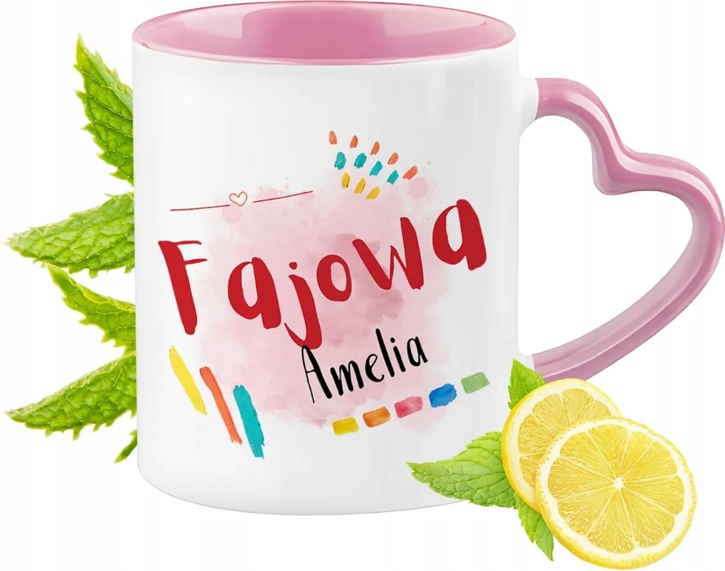 Amelia Bögre Rózsaszín Szív Alakú Füllel Kávé Ajándék