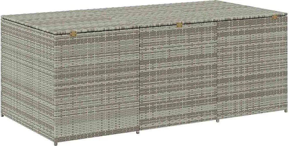Szürke Polyrattan Kerti Tárolóláda 180 X 90 X 70 Cm
